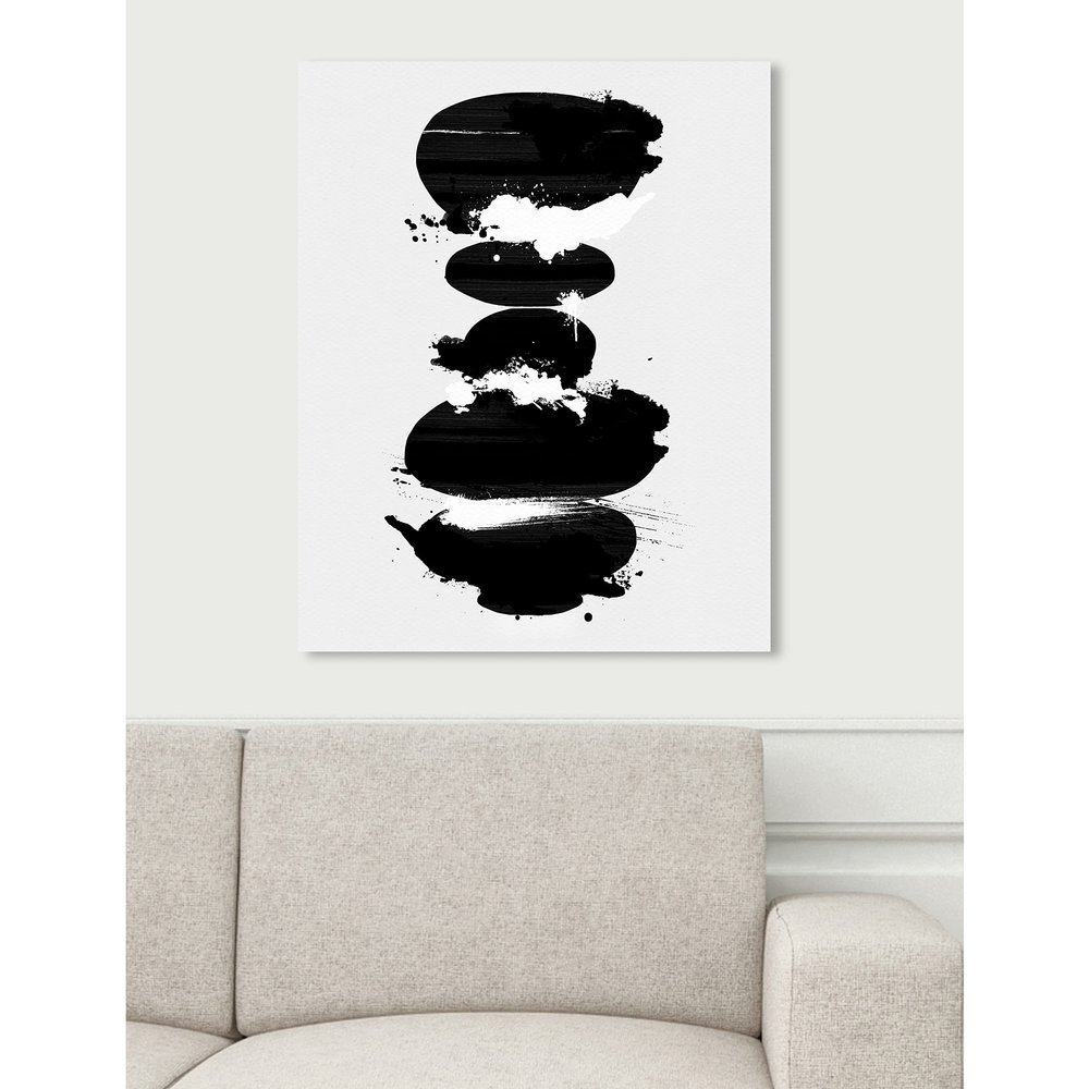 The Oliver Gal Artist Co. Abstract Wall Art Canvas Prints 'Perfect Balance Noir' Home Dcor, 20" x 24", Black, White