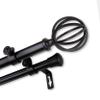 InStyleDesign Loop Adjustable Double Curtain Rod Black 120 to 170 inch view 1