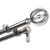 InStyleDesign Loop Adjustable Double Curtain Rod Black 120 to 170 inch view 3