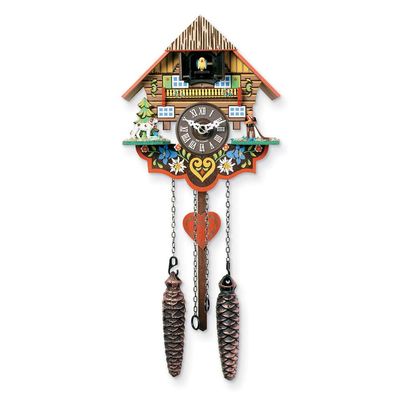 FB JEWELS Solid Musical Multi-Colored Quartz Cuckoo Clock