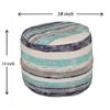 LR Home Coastal Stripe Pouf, 18"x14", White/Blue view 2