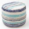 LR Home Coastal Stripe Pouf, 18"x14", White/Blue view 3