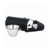 FB JEWELS Solid Black Leather Stainless Steel Two Cups and 8Oz Flask view 1