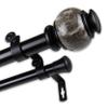InStyleDesign Onyx 1 inch Diameter Adjustable Double Curtain Rod Bronze 28 to 48 inches Bronze Finish view 4
