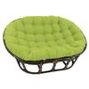 International Caravan Bali Rattan Double Papasan Chair with Twill Cushion Mojito Lime view 1