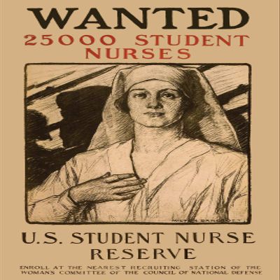 Magnet Wanted 25000 Nurses 1917 World War I Nursing Magnet Vinyl Magnetic Sheet for Lockers, Cars, Signs, Refrigerator 5"