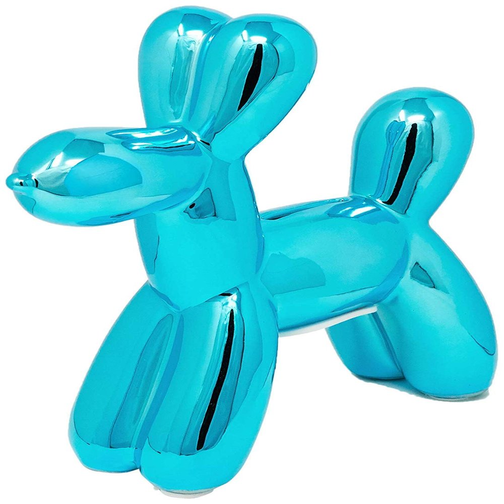 Interior Illusions Plus Royal Blue Mini Ceramic Dog Piggy Bank - 7.5" Tall