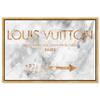 The Oliver Gal Artist Co. Fashion and Glam Contemporary Canvas Art - Parisian Road Sign, Wall Art for Living Room, Bedroom, and Bathroom, 15 in x 10, White and Gold Home Decor view 1