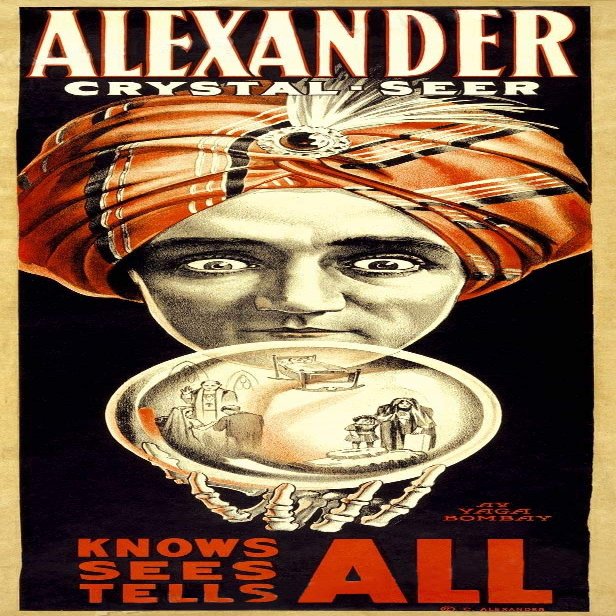 Magnet Alexander Knows All Sees All Fortune Teller Classic 1910 Magic PostMagnet Vinyl Magnetic Sheet for Lockers, Cars, Signs, Refrigerator 5"