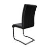 Bailey Modern Dining Chairs, Faux Leather Cushioned Seats, Slightly Curved Backrest, Chrome Cantilever Base, Contemporary Accent Seating for Dining Room, Kitchen, or Breakfast Nook, Set of 2 (Black) view 3