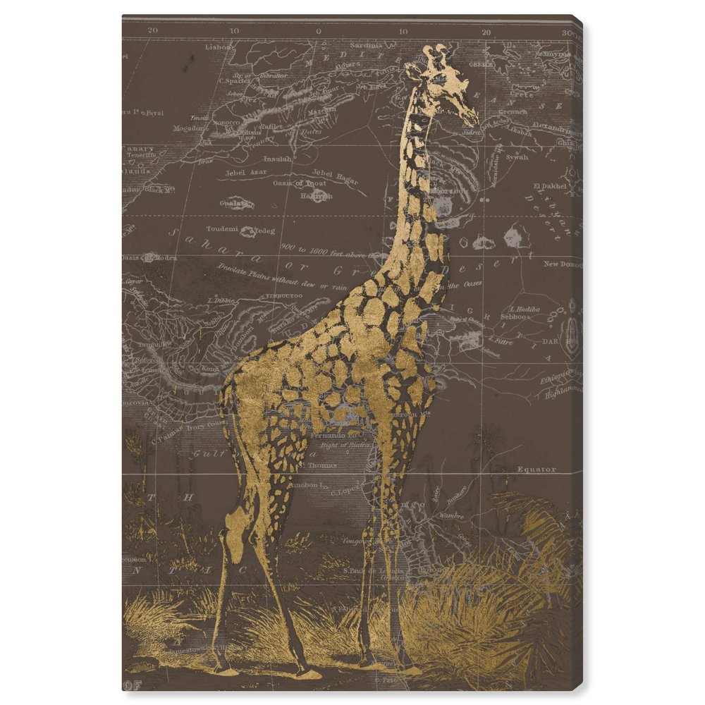 The Oliver Gal Artist Co. Animals Wall Art Canvas Prints 'Giraffe Sahara'