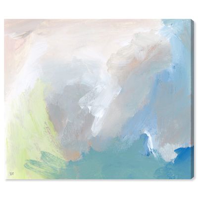 The Oliver Gal Artist Co. Abstract Wall Art Canvas Prints 'Joy Waves' Home Dcor, 24" x 20", White, Blue