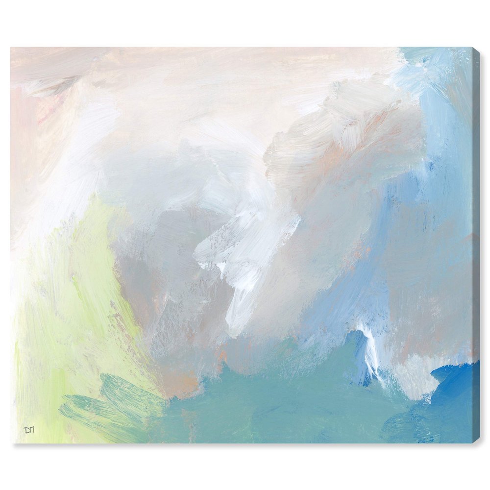 The Oliver Gal Artist Co. Abstract Wall Art Canvas Prints 'Joy Waves' Home Dcor, 24" x 20", White, Blue