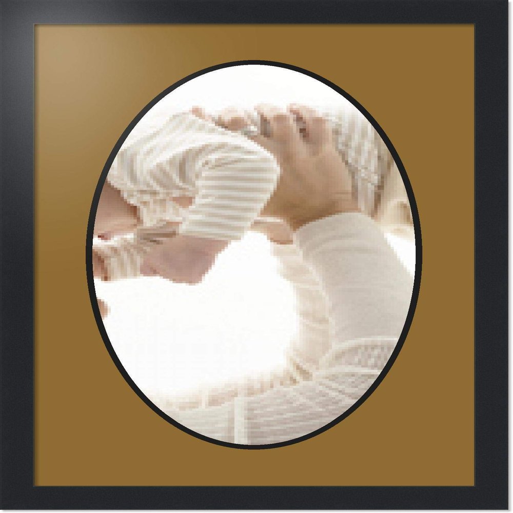 ArtToFrames Collage Photo Frame Double Mat with 1-12x20 Openings with Satin Black Frame and El Dorado mat.