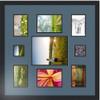 ArtToFrames Collage Photo Frame Double Mat with 1-8x10 and 2-5x7, 3x3 and 4-4x6 Openings with Satin Black Frame and Dutch Blue mat. view 3