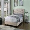 Best Master Furniture Yvette Upholstered Tufted with Wingback Platform Bed Queen, Beige view 1