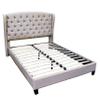 Best Master Furniture Yvette Upholstered Tufted with Wingback Platform Bed Queen, Beige view 3
