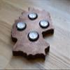 Advent Wood Candle Holder in a shape of Country Germany - Patriotic Home Advent Christmas Decor - Rustic Tea Light view 4