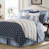 HiEnd Accents Skyler 2 Piece Quilt Set with Pillow Shams, Twin Size, Cotton Reversible Luxury Bedding, Blue Medallion Striped Coastal Style Bed Set, 1 Quilt and 1 Pillowcase view 2