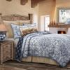 HiEnd Accents Skyler 2 Piece Quilt Set with Pillow Shams, Twin Size, Cotton Reversible Luxury Bedding, Blue Medallion Striped Coastal Style Bed Set, 1 Quilt and 1 Pillowcase view 4