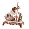 CLOCKZHJI Retro Creative Mantel/Mantle Clock Rhythm Resin Violin Desk Clocks Decoration (Color : Light Yellow) view 1