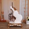 CLOCKZHJI Retro Creative Mantel/Mantle Clock Rhythm Resin Violin Desk Clocks Decoration (Color : Light Yellow) view 3