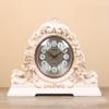 CLOCKZHJI Retro Mantel/Mantle Rhythm Quartz Clock Living Room Desk Shelf Clocks Decoration (Color : Light Yellow) view 2
