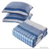 All American Collection Blue and Gray Modern Plaid Bedspread and Pillow Sham Set | Matching Curtains Available! (King/Cal King Size) view 4