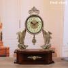Desk Clock and Shelf Clock Vintage Retro Mantel/Mantle Rhythm Clock with Pendulum Movement Pure Copper Material view 2
