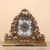 CLOCKZHJI Retro Mantel/Mantle Rhythm Quartz Clock Living Room Desk Shelf Clocks Decoration (Color : Bronze) view 2