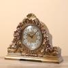 CLOCKZHJI Retro Mantel/Mantle Rhythm Quartz Clock Living Room Desk Shelf Clocks Decoration (Color : Bronze) view 3