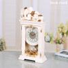 CLOCKZHJI Retro Mantel/Mantle Rhythm Quartz Clock Living Room Desk Shelf Clocks Decoration (Color : Light Yellow) view 2