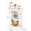 CLOCKZHJI Retro Mantel/Mantle Rhythm Quartz Clock Living Room Desk Shelf Clocks Decoration (Color : Light Yellow) view 3