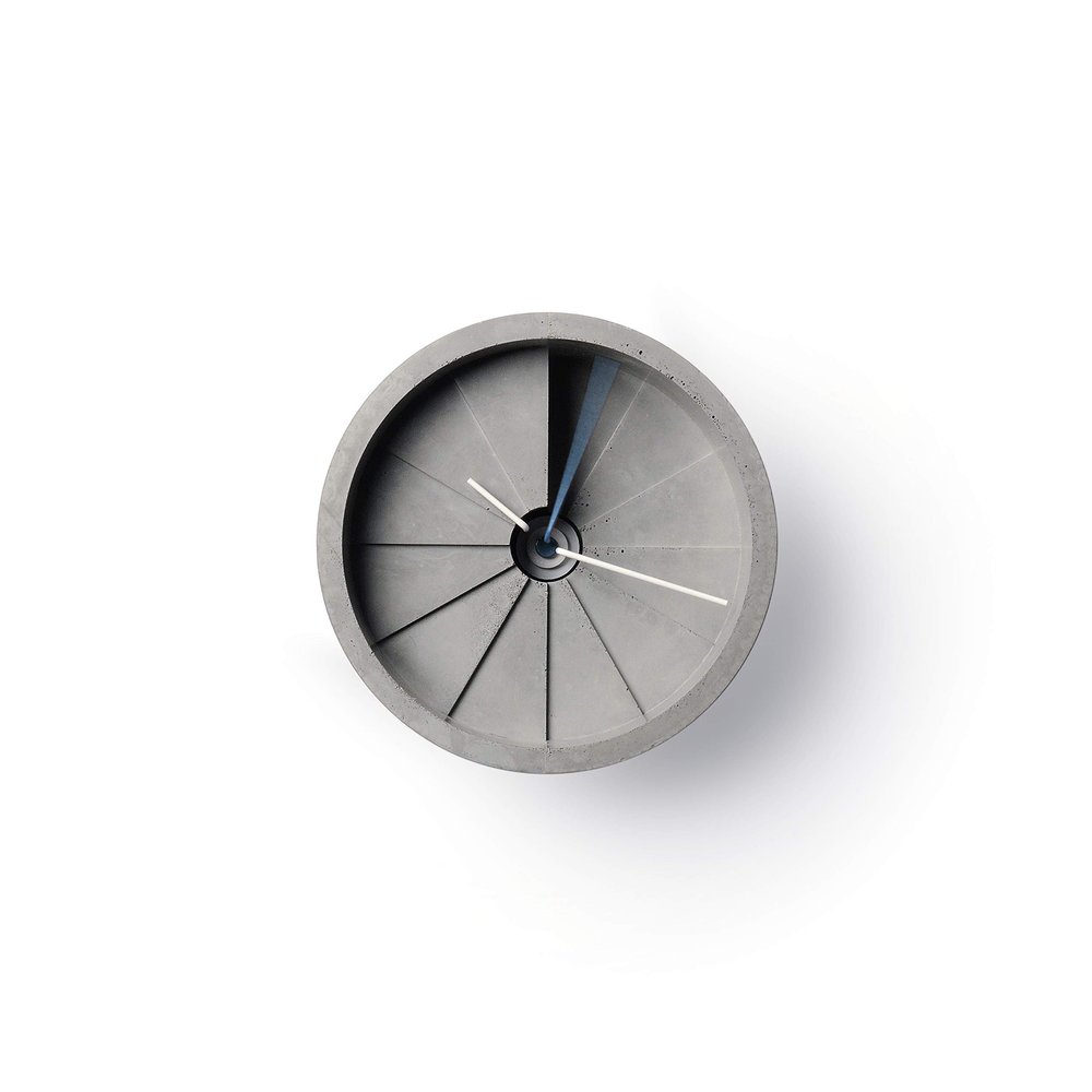 22Studio Gray Wall Clock 150mm Second Hand Blue