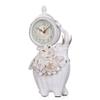 CLOCKZHJI Retro Mantel/Mantle Rhythm Quartz Clock Elephant Living Room Desk Shelf Clocks Decoration (Color : White) view 1