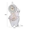 CLOCKZHJI Retro Mantel/Mantle Rhythm Quartz Clock Elephant Living Room Desk Shelf Clocks Decoration (Color : White) view 3