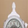 CLOCKZHJI Retro Mantel/Mantle Rhythm Quartz Clock Elephant Living Room Desk Shelf Clocks Decoration (Color : White) view 4