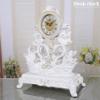CLOCKZHJI European Retro Mantel/Mantle Rhythm Quartz Clock swan Living Room Desk Shelf Clocks Decoration (Color : White) view 2