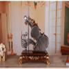 CLOCKZHJI Retro Creative Mantel/Mantle Clock Rhythm Resin Violin Desk Clocks Decoration (Color : Light Grey) view 3