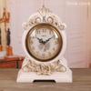 CLOCKZHJI Retro Mantel/Mantle Rhythm Quartz Clock Living Room Desk Shelf Clocks Decoration (Color : Light Yellow) view 2