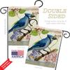 Blue Jay Floral Garden Flag Set with Stand Animals Bird Flamingo Hummingbird Cardinal Peacock Springtime Natural Wildlife Small Decorative Gift Yard House Banner Double-Sided Made In USA 13 X 18.5 view 3