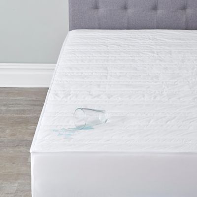 BrylaneHome Dual-Sided Waterproof Quilted Mattress Pad - Full, White