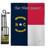 North Carolina Garden Flag Set with Stand Americana States USA American Territories Republic Country Particular Area Small Decorative Gift Yard House Banner Double-Sided Made In 13 X 18.5 view 1