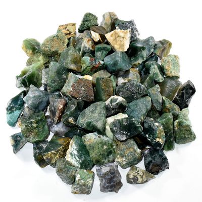 Natural Green Moss Agate Rough Stones Gemstone Crystal Mineral Cabochons Rock Specimen Cabs from India (30PCS)