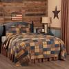 VHC Brands Patriotic Patch 3 Piece California King Quilt Set Country Patchwork Design, Deep Red and Navy view 1