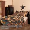 VHC Brands Patriotic Patch 3 Piece California King Quilt Set Country Patchwork Design, Deep Red and Navy view 3