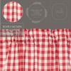 VHC Brands Annie Buffalo Check Panel Pair, 84x40, Red view 4