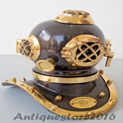 Mahira Nautical Antique Brass Scuba Mini Diving Divers Helmet US Navy Steel Vintage xcv7b Sale