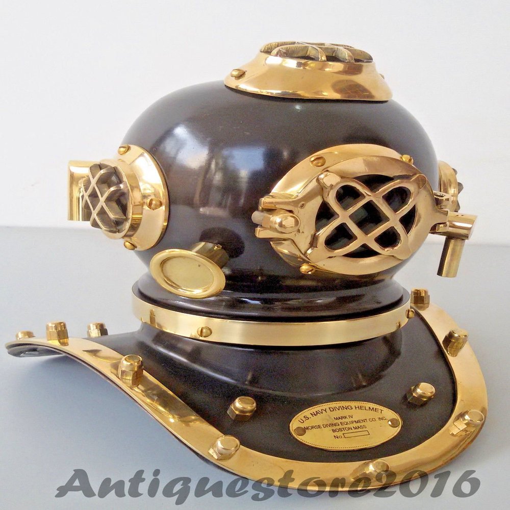 Mahira Nautical Antique Brass Scuba Mini Diving Divers Helmet US Navy Steel Vintage xcv7b Sale