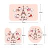 Amagical Paris Eiffel Tower French Decor Paris Tower Love and Cute Dogs Pattern 16 Piece Bathroom Mat Set Shower Curtain Set Non Slip Bath Mat Contour Mat Toilet Cover and Shower Curtain with 12 Hook view 4